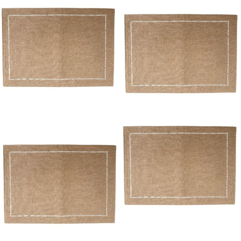 Jogo americano  4 peças argivai 35 x 50 cm glamour castanho