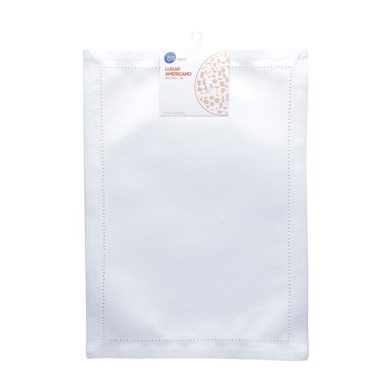 Jogo americano ponto ajour wolff de algodão branco 45cm