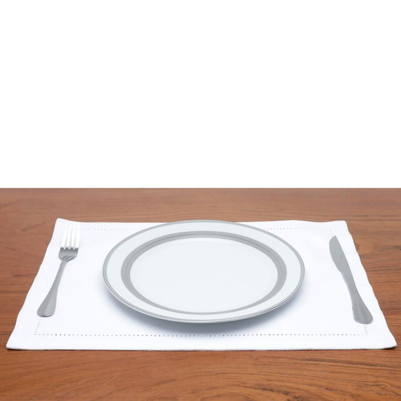 Jogo americano ponto ajour wolff de algodão branco 45cm