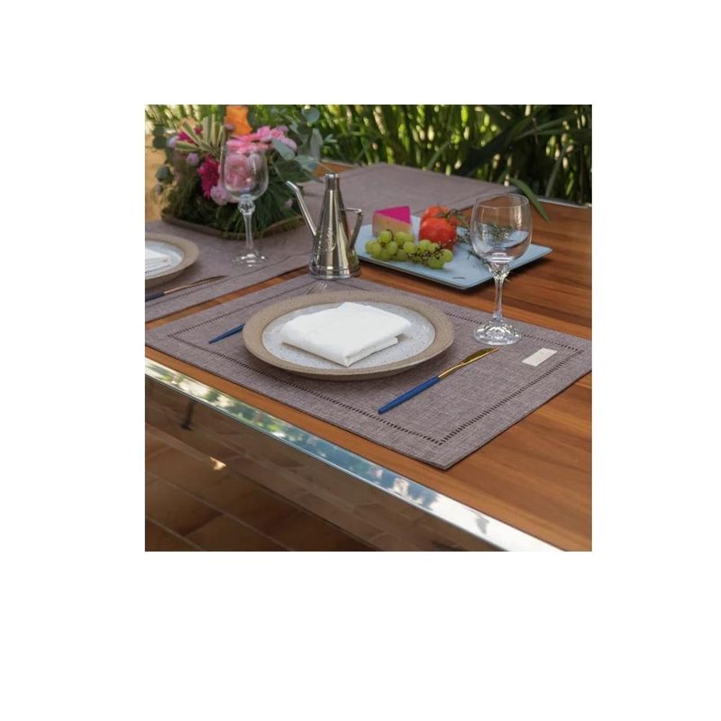 Kit 2 lugar americano argivai 35cmx50cm glamour taupe