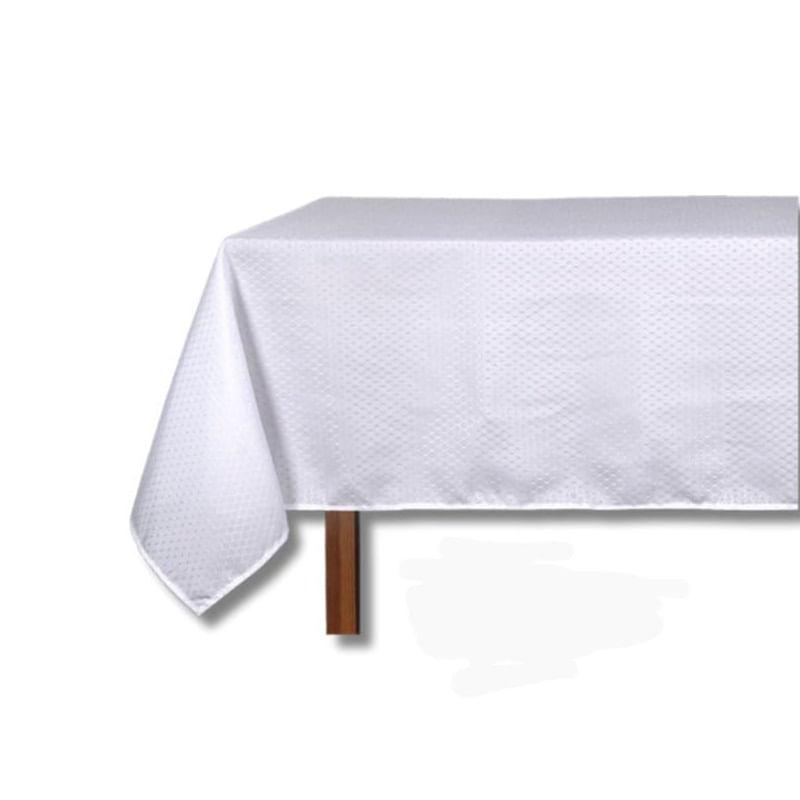 Toalha mesa limpa facil jacquard branca regina quadrada 1,80