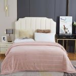 Cobertor veneza queen manta ultrasoft premium listrada extra macia - rosê