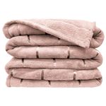 Cobertor veneza queen manta ultrasoft premium listrada extra macia - rosê
