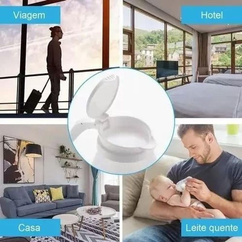 Chaleira Elétrica Dobrável Outras Marcas 600W 600ML Silicone Branco 110V