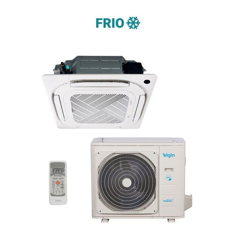 Ar Condicionado Split Cassete 4 Vias Elgin Eco 48000 BTUs Frio Inverter 220V R32 (KVFE48C2CB)