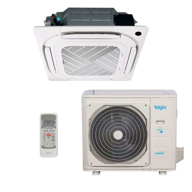 Ar Condicionado Split Cassete 4 Vias Elgin Eco 48000 BTUs Frio Inverter 220V R32 (KVFE48C2CB)