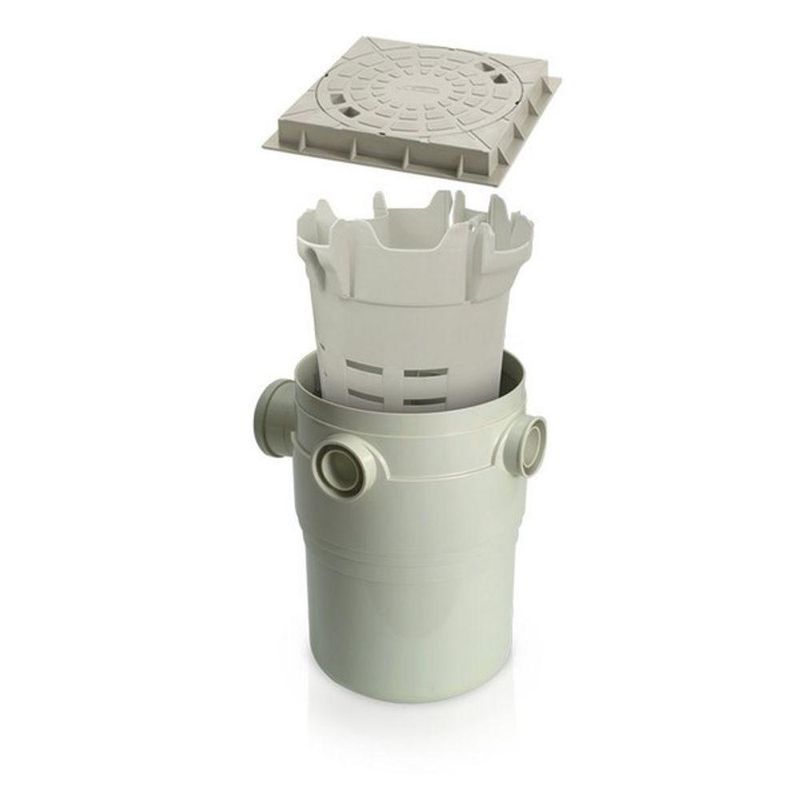 Caixa de Gordura Redonda com Cesto e Tampa para Sistemas de Esgoto Sanitário 216L PVC Amanco