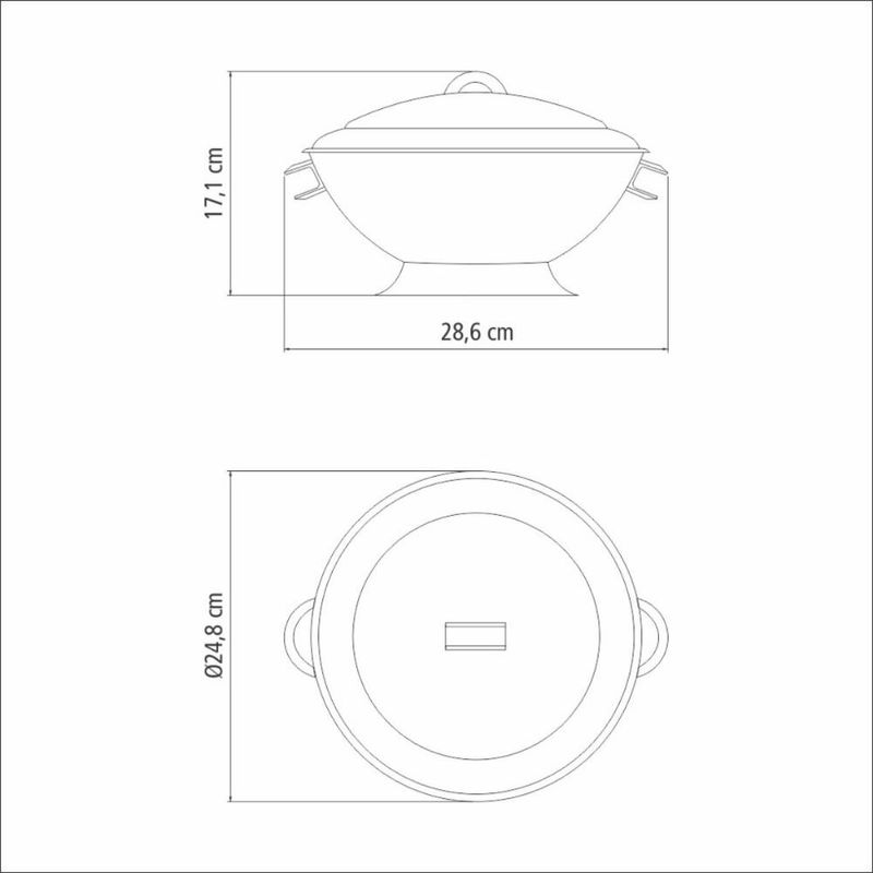 Sopeira Tramontina Service em Aço Inox com Tampa 24 cm 2,75 L
