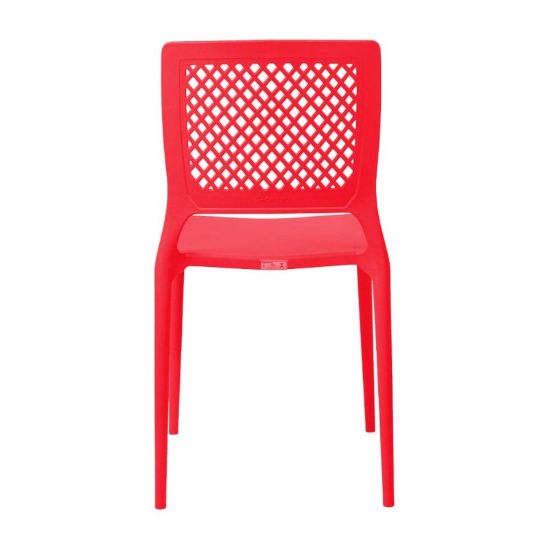 Cadeira Empilhável Vênus Vermelho Pastel em Polipropileno Acrilys