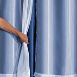 Cortina Daily Blackout Pvc com Voil Varão Sala Quarto Azul Marinho Casa Scarpa