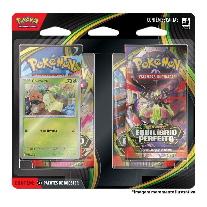 Pacote de Booster de Cartas Colecionaveis Pokemon Equilibrio Perfeito de Megaevolucao Arco-iris