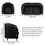 Kit Poltrona e Namoradeira Aura Sala de Estar Corino Espuma D26 Marrom Milani Movelaria