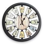 Relogio de Parede Analogico Gigante Estilo Madeira Industrial Rustico Vintage Numerais