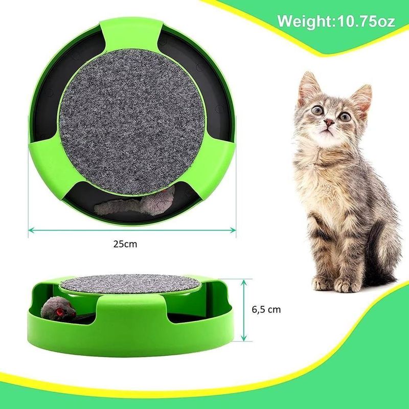 Brinquedo Interativo para Gatos com Arranhador Kangur Pegue o Rato Verde Único 1 Brinquedo com 1