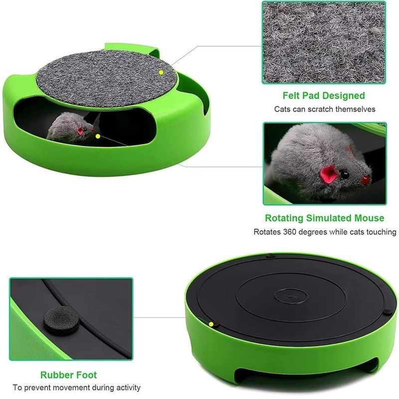 Brinquedo Interativo para Gatos com Arranhador Kangur Pegue o Rato Verde Único 1 Brinquedo com 1