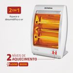 Aquecedor Halógeno Comfort Air A-09 800W Portátil Silencioso Branco Mondial 220V