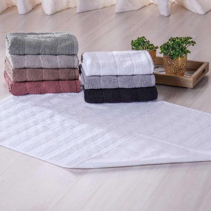 Toalha de Piso Premium Antiderrapante Algodão 50x70cm Branco Tessi 600g-m2