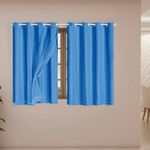 Cortina Daily Blackout Pvc com Voil Varão Sala Quarto Azul Casa Scarpa