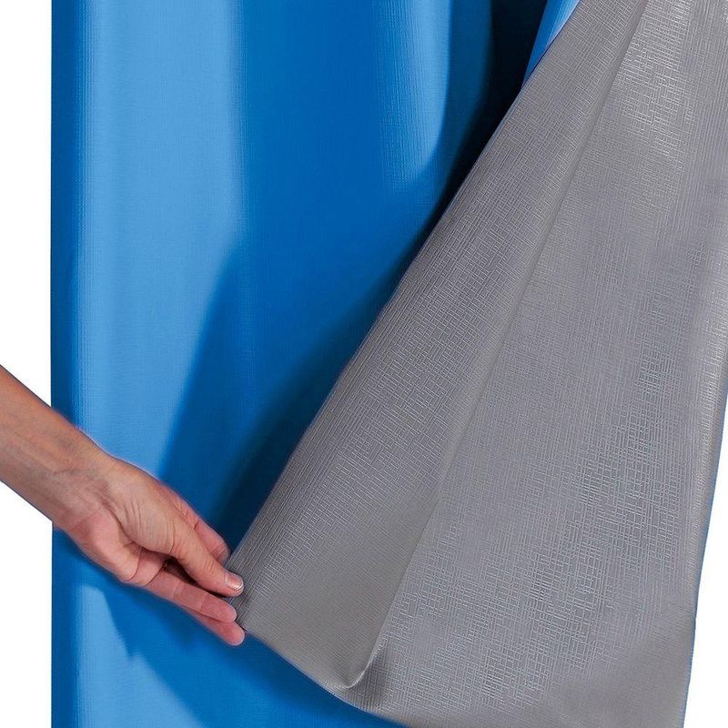 Cortina Daily Blackout Pvc com Voil Varão Sala Quarto Azul Casa Scarpa