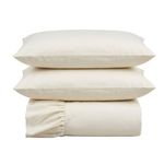 Kit Cobre Leito Turin Queen 3 Peças Micropercal 400 Fios Liso Marfim Casa Scarpa
