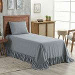 Kit Cobre Leito Turin Solteiro Micropercal 400 Fios 2 Peças Cinza Casa Scarpa