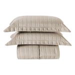 Kit Cobre Leito Milano King Micropercal 300 Fios Matelado 3 Peças Bege Casa Scarpa