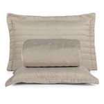 Kit Cobre Leito Rubine Queen 3 Peças Micropercal 400 Fios 100% Poliéster Bege Casa Scarpa