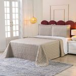 Kit Cobre Leito Rubine Queen 3 Peças Micropercal 400 Fios 100% Poliéster Bege Casa Scarpa