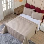 Kit Cobre Leito Rubine Queen 3 Peças Micropercal 400 Fios 100% Poliéster Bege Casa Scarpa