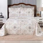 Kit Cobre Leito Karina Mandala Casal Micropercal 300 Fios Estampado 3 Peças Casa Scarpa