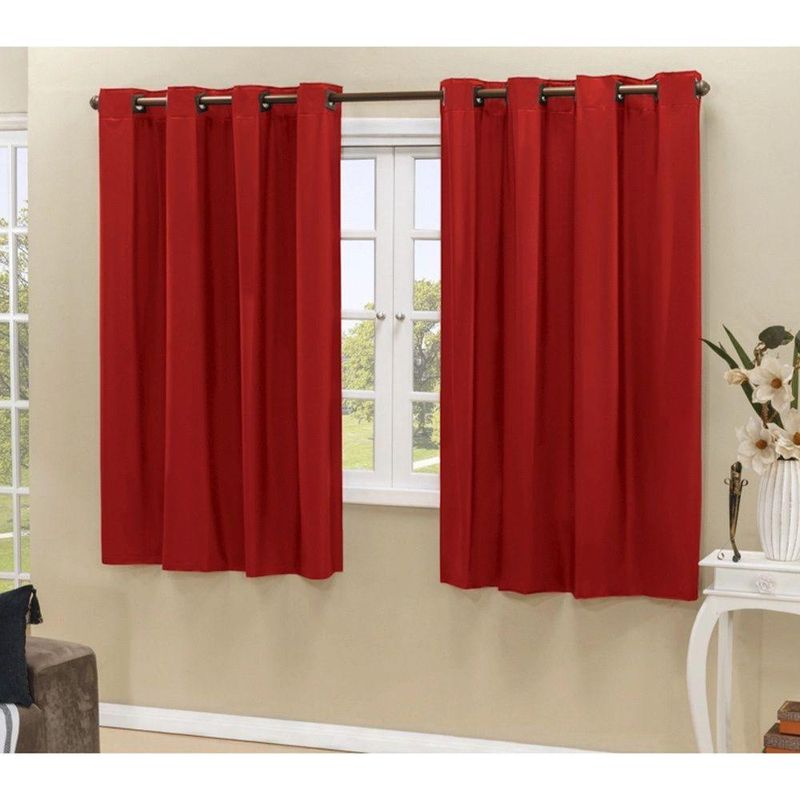 Cortina Daily Blackout Varão 2,20mx1,30m PVC Sala Quarto Vermelho Casa Scarpa