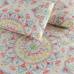 Kit Cobre Leito Laila Mandala 3 Casal Micropercal 400 Fios 3 Peças Estampado Bege Casa Scarpa