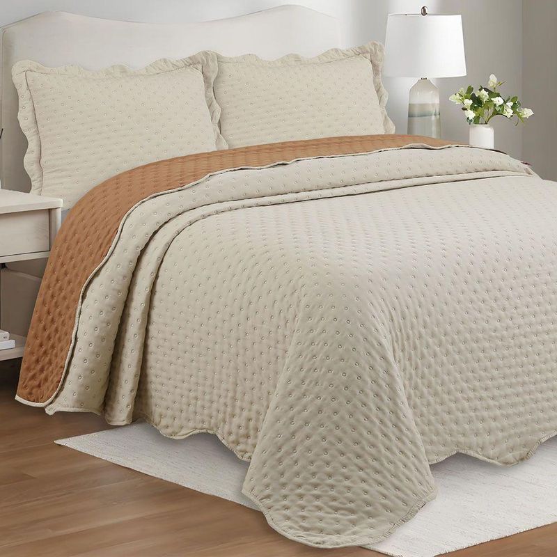 Kit Cobre Leito Bold Bicolour King Micropercal 300 Fios 3 Peças Damasco Casa Scarpa