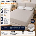 Capa Protetora de Colchão Casal com Elástico Polipropileno Cinza Vida Pratika