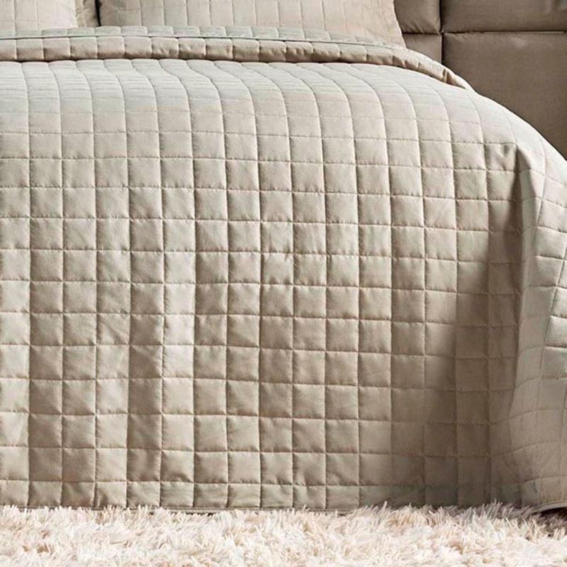 Kit Cobre Leito Milano Casal Micropercal 300 Fios Matelado 3 Peças Bege Casa Scarpa