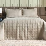 Kit Cobre Leito Milano Casal Micropercal 300 Fios Matelado 3 Peças Bege Casa Scarpa