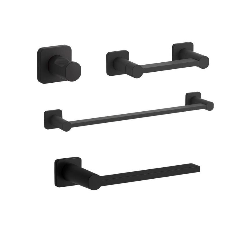 Kit de Acessorios para Banheiro Parallel Completo Design Elegante Preto Kohler Brasil 4 Pecas