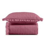 Kit Cobre Leito Elegance Solteiro Microfibra 200 Fios 100% Poliéster Babado Pink Casa Scarpa