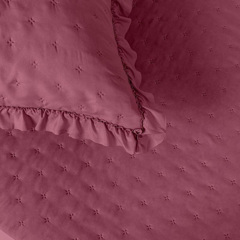 Kit Cobre Leito Elegance Solteiro Microfibra 200 Fios 100% Poliéster Babado Pink Casa Scarpa