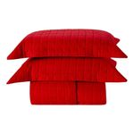 Kit Cobre Leito Milano Queen Micropercal 300 Fios Vermelho Casa Scarpa