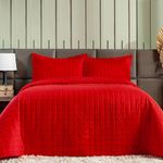 Kit Cobre Leito Milano Queen Micropercal 300 Fios Vermelho Casa Scarpa