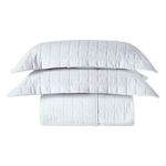Kit Cobre Leito Milano Casal Micropercal 300 Fios Matelado 3 Peças Branco Casa Scarpa