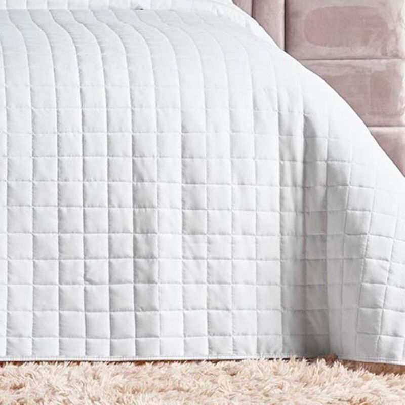 Kit Cobre Leito Milano Casal Micropercal 300 Fios Matelado 3 Peças Branco Casa Scarpa