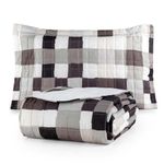 Kit Cobre Leito Karina Quadri 2 Solteiro Micropercal 300 Fios 100% Poliéster Estampado Branco Casa
