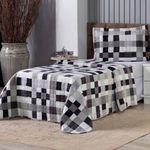 Kit Cobre Leito Karina Quadri 2 Solteiro Micropercal 300 Fios 100% Poliéster Estampado Branco Casa