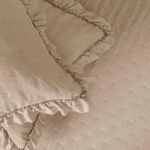 Kit Cobre Leito Elegance Queen Microfibra 200 Fios 3 Peças Bege Casa Scarpa