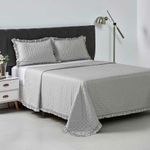Kit Cobre Leito Elegance Queen Microfibra 200 Fios 3 Peças Cinza Casa Scarpa