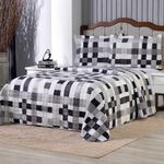 Kit Cobre Leito Karina Quadri 2 Casal Micropercal 300 Fios 100% Poliéster Estampado Branco Casa