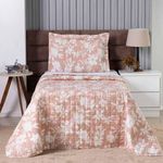 Kit Cobre Leito Karina Solteiro Micropercal 300 Fios 100% Poliéster Estampado Floral Casa Scarpa