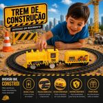Trem de Brinquedo Infantil com Trilhos a Pilha Classico de Construção com Locomotiva Yeet